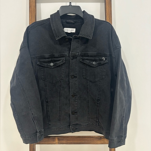 Carly Jean Los Angeles Hunter Jean Jacket in Charcoal - Picture 5 of 8